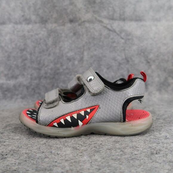 Carters Shoes Kids 11 Sandals Shark Grey Adjustable Straps Sport Active Comfort - Picture 5 of 13